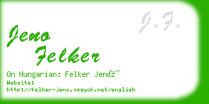 jeno felker business card